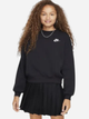 Bluza bez kaptura dziewczęca młodzieżowa Nike Sportswear Club Fleece FZ9244-010 L Czarna - obraz 1