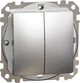 2-клавишный выключатель IP44 Schneider Electric Sedna Design Матовый алюминий (SDD270105) - изображение 1