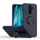 Чехол Fiji Colorframe для Xiaomi Redmi Note 8 Pro матовый бампер с кольцом подставкой Dark Blue - изображение 1