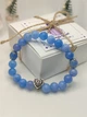 Браслет Magic Stone з аквамарину із шармом-серцем, one size, 8 мм - зображення 2