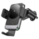 Тримач для мобiльного з БЗП HOCO HW13 Speed wireless fast charging car holder(air outlet) Black Metal Gray - изображение 1