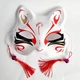 Маска Кицунэ Японской Лисы Kitsune черная с красным №3, 18х17 см - изображение 1