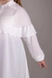 Рубашка-Блуза Ukreina Удлиненная 4XL А-силуэт Шифоновая, молочная U24Rub1372 - изображение 3