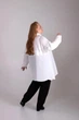 Рубашка-Блуза Ukreina Удлиненная 4XL А-силуэт Шифоновая, молочная U24Rub1372 - изображение 4