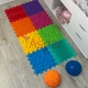 Ортопедический массажный набор коврик TipTop Микс Standart, 8 пазлов Ортек и 2 полусферы + Массажный мячик 6,5см - изображение 3