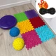 Ортопедический массажный набор TipTop Comfort, Микс 6 пазлов Ортек 2 полусферы и Баланс подушка для детей и взрослых + Массажер Арахис - изображение 3