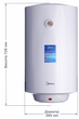 Бойлер Водонагрівач 50 літрів Midea D50-15F1 (D) сухий тен - изображение 1