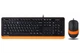 Комплект клавиатура+мышка A4Tech F1010 (Orange) Fstyler, проводной, USB, черный+оранжевый цвет - изображение 1