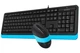 Комплект клавиатура+мышка A4Tech F1010 (Blue) Fstyler, проводной, USB, черный+голубой цвет - изображение 4