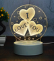 Нічник 3D настільний RGB, від USB + пульт ДК, "I Love you" / Акриловий світильник на підставці (L) - зображення 1