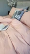 Постільна білизна з резинкою Персиковий(W1031) варена бавовна Полуторний розмір, наволочки 70/70 - зображення 4