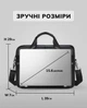 Офісна шкіряна сумка для ноутбука 39x29x7 / портфель для ділових зустрічей з 2 ручками та довгим ременем, чорний колір - зображення 4