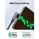 Дата кабель USB-C to USB-C 3.0m 60W US255 90-degree Angle Black Ugreen (80714) - изображение 2