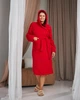 Халат женский домашний махровый однотонный с капюшоном Bonita 48 Красный (101Ч48) - изображение 1