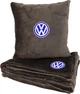 Подушка та плед в авто EVAtech із махри S для Volkswagen коричневі (MBLMPSSZV033) - зображення 1