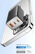 65w-67w швидка зарядка. Зарядний пристрій, 2xUSB PD type-C + USB-A Essager GaN - зображення 4