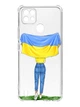 Чехол с утолщёнными углами на Realme C21 :: Девушка с флагом (принт 263) - изображение 1
