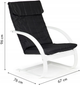 Крісло-гойдалка ModernHome by Multistore для вітальні (TXWQM-31 WHITE/BLACK) - зображення 6