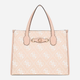 Torba shopper damska Guess Izzy 2 HWOQ8654220-SDL Beżowa (800070334894) - obraz 1