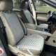Накидки на сидіння в машину з алькантари Lux Прошитий квадратний ромб Сірий Преміум Повний комплект - изображение 4