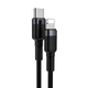 Кабель Baseus Cafule Cable Type-C to iP PD 18W 1m Gray+Black (CATLKLF-G1) - зображення 3