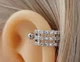 Серебряная серьга кольцо для пирсинга хеликса со штангой. 40081ШТ - изображение 2