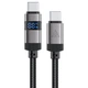 Кабель ACEFAST C15-03 Type-C to Type-C zinc alloy digital display braided charging data cable Black (6974316283720) - зображення 1