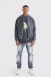 Джинси Boohoo Slim Rigid Carpenter Ripped Сірий 32R BMM71398 - изображение 3