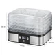 Сушка-дегідратор для фруктів, овочів та м’яса ProfiCook PC-DR 1116, 350 Вт, 4 піддони 34×26 см, LCD дисплей, таймер 1–48 год, температура 40–70°C, нержавіюча сталь, Німеччина - изображение 4