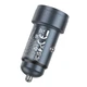 Зарядне автомобільне Hoco Z57A USB/Type-C PD30W+QC3.0 швидка зарядка для телефона Samsung/Xiaomi/Huawei/Meizu/iPhone/iPad/iPod Сірий - изображение 3
