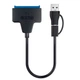 Кабель / адаптер SATA - USB 3.0 і Type-C PUSKILL перехідник для диска HDD / SSD, 22 см, чорний (96190459) - зображення 1