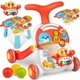 Інтерактивна каталка Ricokids 2-в-1 біло-червона, штовхач, навчальний столик, регульована ручка, антиковзні колеса, м’ячі в комплекті(ISL_E84745DCCCA7) - зображення 1