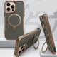 TPU+PC чохол Metal Buttons with MagSafe Carbon Ring для Apple iPhone 15 Pro (6.1") Золотий - зображення 3