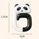 Милий підвісний G-подібний гачок для сумки/рюкзака White Panda пластиковий складний утримувач - органайзер на стіл/в шафу, білий з чорним (99306977) - зображення 6
