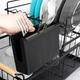 Сушарка для посуду чорна 2-х ярусна 48x29x28,5 см Vilde 229094 - зображення 3