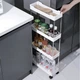 Складная полка органайзер для кухни и ванной на колесиках, этажерка Ruhhy 24291 White - изображение 2