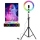 Кольцевая лампа со Штативом RGB 36 см,Светодиодная LED лампа,Кольцевой свет,Разноцветная лампа блогера - изображение 6