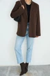 Жакет, пиджак, женский блейзер QU STYLE Темно-коричневый (DC241002 d-brown (Универсальный (SML)) - изображение 8