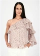 Блуза женская на одно плечо Vero Moda Бежевая XS (40-42) - изображение 1