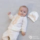 Одежда для крещения мальчика с бежевой вышивкой Мамине Сонечко 62 размер Батяр лен айвори (арт.11311-3) - изображение 5