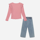 Детский комплект (лонгслив + джинсы) для девочки Calvin Klein 592549271 104 см Розовый/Голубой (1159823667) - изображение 2