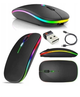 Беспроводная бесшумная аккумуляторная мышка с RGB подсветкой 1600DP Bluetooth 5.2 + 2.4 GHz тихая для ноутбуков пк планшетов плоская Slim - изображение 10