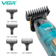 Триммер для бороды и стрижки VGR V-961 Прозрачный с LED-дисплеем (открытый ножевой блок) (52782) - изображение 3