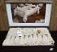 Велюровая скатерть с ранером Selin Azra Set 160×220+12 салфеток Бежевая - изображение 7
