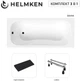 Ванна акриловая Helmken Edelva 150x70 см (99211F0Y84) комплект 3 в 1: прямоугольная ванна, ножки, Черный подголовник - изображение 2