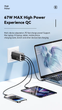 Зарядний пристрій Essager 67W GaN (2xType-C + USB-A), QC4.0/PD3.0/Fast Charge - зображення 5