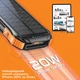 Универсальный Power Bank 10000 мАч с солнечной зарядкой и беспроводной зарядкой 20 Вт черный с оранжевым - изображение 8