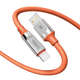 Кабель для заряджання та обміну даними USB YOKI YK-UL61 ULTRA Series USB/Type C 60W (3A/20V) 1.2m Помаранчевий - зображення 4