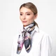 Платок женский с рисунком ЖУЛИЕТ 387-553 LuckyLOOK 90х90 Синий - изображение 2