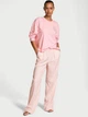 Фланелева Піжама Victoria's Secret Flannel Long-Sleeve Tee-Jama Set, Рожева в смужку XS - изображение 3